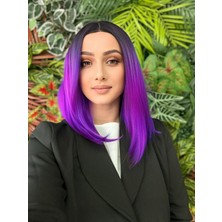 Aura Peruk Siyah  Mor  Ombreli Perçemsiz  Kısa Inci  Modelimiz