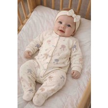 Esya Baby Kız Bebek Tulumu Tavşan Desenli Çıtçıtlı-Bandana Tulum Takımı