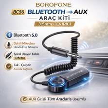 Borofone BC56 Araç Içi Bluetooth To Aux 3.5mm Çevirici Araç Kiti Mikrofonlu