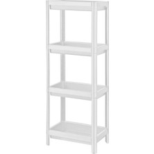 Omak Çok Amaçlı Raf Ünitesi, 4 Katlı, Beyaz, Plastik, Dikdörtgen, 23X36X100 cm
