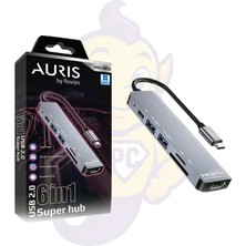 Rovizo 6-In-1 Usb-C Çok Fonksiyonlu Hub – HDMI 4k, 2x USB 3.0, Pd Şarj, Sd & Microsd Kart Okuyucu