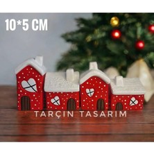 Tarçın Tasarım By Gizem Bağcı 4lü Kalpli Evler,yılbaşı Temalı,iskandinav Dekoratif Bohem Biblo,(Handmade)