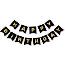 Hayaller Dükkanı Flama Happy Bırthday Set Siyah