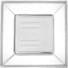 Hayaller Dükkanı Tabak Kristal Mika Kare 21 cm Şeffaf 6'lı