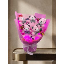 Green Deco LED Işıklı Pembe Ayıcık Buketi -Kelebek’li Ayıcık Aranjman -Sevgili Hediyesi -Özel Gün Hediyesi