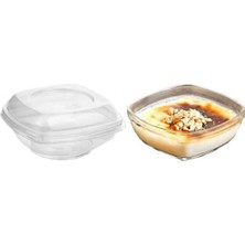 Hayaller Dükkanı Kase Mika Kare 160CC Kapaklı Şeffaf 25'li