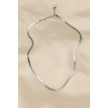 316L Çelik Silver Renk 45 cm Italyan Zincir Model Kadın Kolye