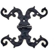 Epilons Eco Lounge Antika Tarz Dekoratif Pirinç Süslü Menteşe - 100X90 Mm, Oksit