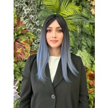 Aura Peruk Açık Mavi Ombreli Perçemli Orta Boy Inci Modelimiz