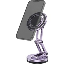 Generic Katlanabilir ve Hareketli Telefon Tutucu Gümüş Şık Tasarım Ayarlanabilir Telefon Standı