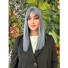 Aura Peruk Renkliliği Sevenler Için Özel Tasarım Mavi Renkteki Orta Boy  Perçemli Inci Modelimiz