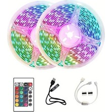 10M Şerit LED Iç Mekan Renkli Rgb Şerit LED Kumandalı