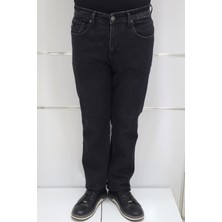 Hacker Fistan Store Erkek Füme Yüksek Bel Rahat Kesim Boru Paça Büyük Beden Jean Pantolon