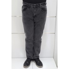 Hacker Fistan Store Erkek Füme Yüksek Bel Rahat Kesim Boru Paça Büyük Beden Jean Pantolon