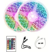 10M Şerit LED Iç Mekan Renkli Rgb Şerit LED Kumandalı