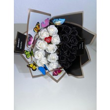 Green Deco Senden Önce - Senden Sonra - Kelebekli Solmayan Birinci Kalite Gül Buketi