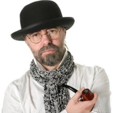 Epilons Siyah Renk Yetişkin Boy Retro Bowler Derby Şapkası 58 cm