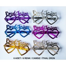 TeknoKapsül Kalpli Bride Team Gözlük Seti 6 Renk - Kına &amp; Düğün Partileri Için