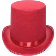 Epilons Kırmızı Fötr Şapka Sihirbaz Şapkası