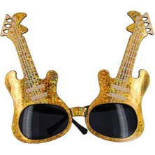 TeknoKapsül Altın Renk Rkn Roll Gitar Şekilli Parti Gözlüğü 15X15 cm