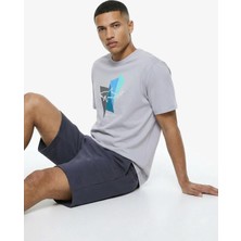 Discovery Expedition D6SM-TST3781 Gri Bisiklet Yaka Relaxed Baskılı Erkek T-Shirt