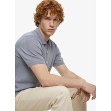 Discovery Expedition D6SM-KZK3901 Açık Gri Polo Yaka Relaxed Düz Erkek Kazak