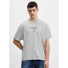 Guess Jeans Yuvarlak Yaka Düz Gri Erkek T-Shirt M6RI45K8HM0-H90Z Gri T-Shirt