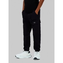 Calvin Klein Lastikli Bel Lastikli Paça Siyah Erkek Çocuk Kargo Pantolon IB0IB02603BEH