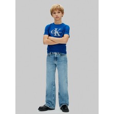 Calvin Klein Baskılı Mavi Erkek Çocuk T-Shirt IB0IB02635C61