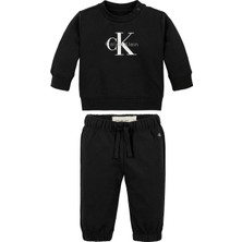 Calvin Klein Baskılı Siyah Bebek Eşofman Takımı IN0IN00353BEH