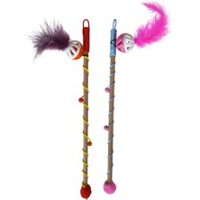 TeknoKapsül Karamel Sesli Tüylü Kedi Oltası 40-50 cm Renkli