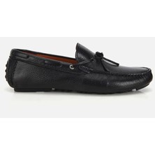 Hotiç Erkek Deri Siyah Fiyonk Detaylı Günlük Loafer