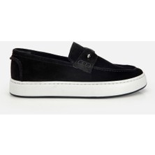Hotiç 02AYH320300A100 ERKEK Deri Süet Siyah Metal Detaylı Günlük Loafer