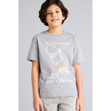 DeFacto Regular Fit Bisiklet Yaka Baskılı Kısa Kollu Tişört Erkek Çocuk H4422A826SM