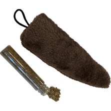 TeknoKapsül Kedi Oyuncağı Kedi Otlu Peluş Kuyruk 18-20 cm Kahverengi
