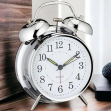 Epilons Gümüş Renk Metal Çalar Masa Saati