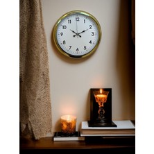 TeknoKapsül White Gold 40 cm Metal Duvar Saati