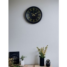 TeknoKapsül 36 cm Siyah Dekoratif Duvar Saati