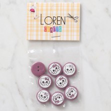 TeknoKapsül Crafts 8 Li Vişne Çürüğü Kedi Düğme - 586