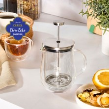 Karaca Pia Kiku Bitki Çayı Ve Filtre Kahve Demliği  -Çift Cidarlı French Press 350 ml