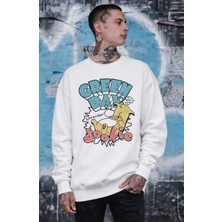 Fuddy Moda Unisex Oversize Green Day Dookie Baskılı Bisiklet Yaka Kapüşonsuz Sweatshirt