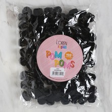 TeknoKapsül Crafts 2 cm 100 Adet Si̇yah Ponpon