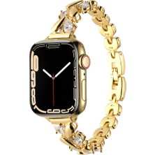 Apple Watch 38MM Uyumlu Kordon Metal Taşlı Luxury Paslanmaz Zore KRD-103 Kayış