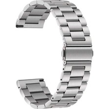 Samsung Galaxy Watch Active 2 40MM Uyumlu 20MM Kordon Metal Baklalı Tasarım Zore Band-04 Kayış
