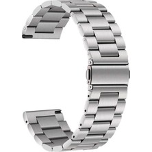 Samsung Galaxy Watch Active 2 44MM Uyumlu 20MM Kordon Metal Baklalı Tasarım Zore Band-04 Kayış