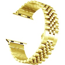 Zore Apple Watch 38MM Uyumlu Kordon Paslanmaz Çelik Rolex Metal Krd-36 Kayış