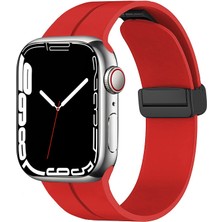Apple Watch 38MM Uyumlu Kordon Silikon Metal Mıknatıslı Toka Zore Krd-84 Kayış