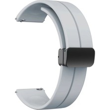 Samsung Gear S2 20MM Uyumlu Kordon Silikon Metal Mıknatıslı Toka Zore Krd-84 Kayış