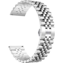 Zore Samsung Galaxy Watch Active 2 40MM Uyumlu 20MM Kordon Paslanmaz Çelik Rolex Metal Krd-36 Kayış
