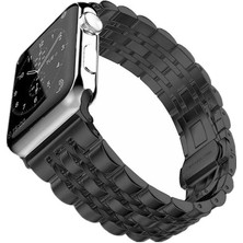 Zore Apple Watch 38MM Uyumlu Kordon Metal Şerit Tasarımlı Luxury Paslanmaz Krd-14 Kayış